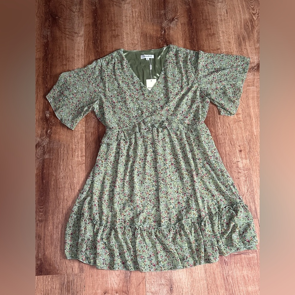 Floral Green Dress